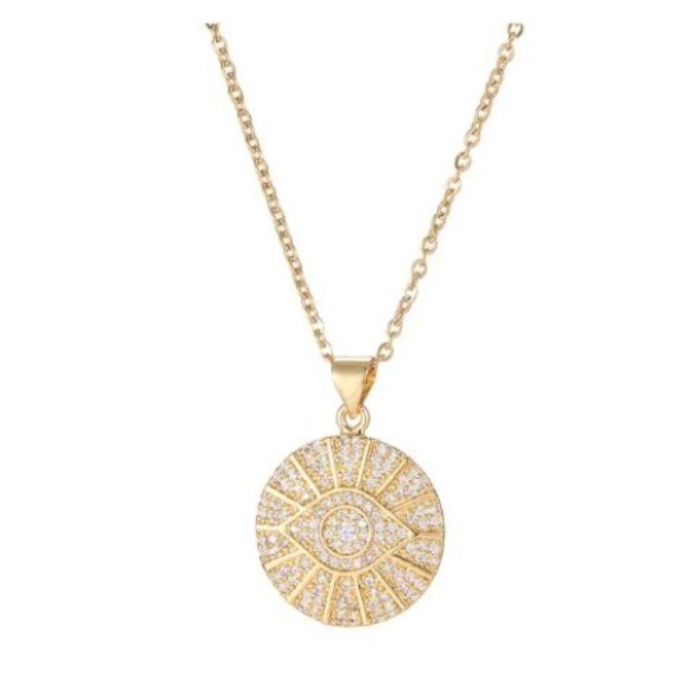 Evil Eye Round Pendant Necklace
